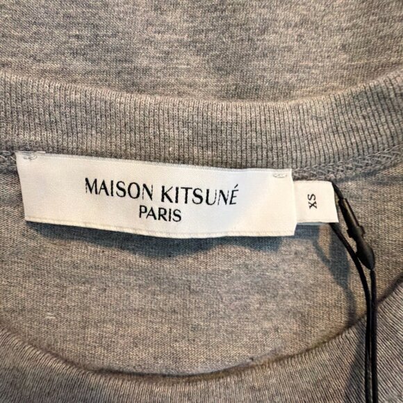 Maison Kitsuné x Anthony Burrill Edition Graphic Tee Grey Melange Cotton Knit XS - Picture 6 of 11